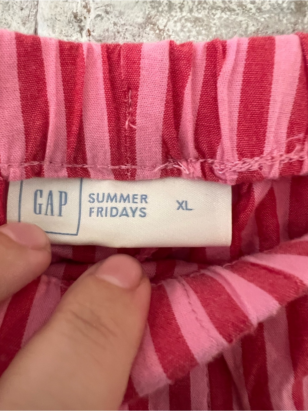 GAP Summer Fridays Collab and Pink Striped Pajama Bottoms XL View 5